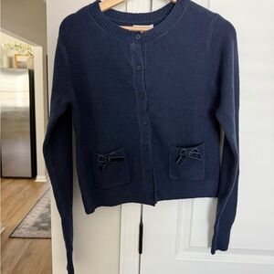 Hollister Dark Blue Women's Cardigan Sweater